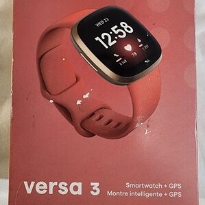 Fitbit Versa 3 Smartwatch with GPS, opened box.